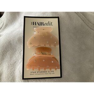 The Hair Edit Star Studded Rhinestone Claw Clips Set, 2 Count New All Hair Types